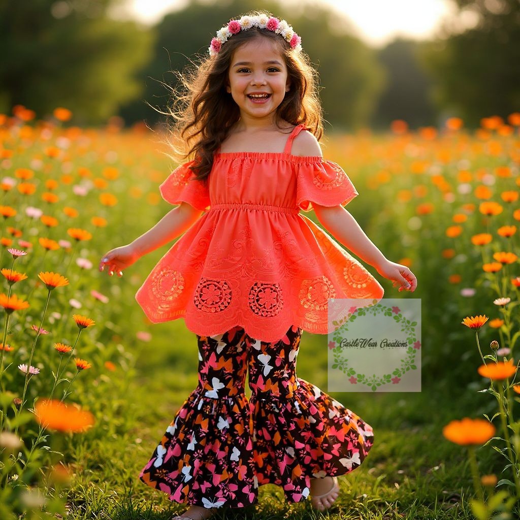 Butterfly Bell-bottoms Set